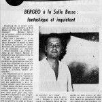Bergeo à la Salle Basse - Le Provençal - 10 Sept 1973