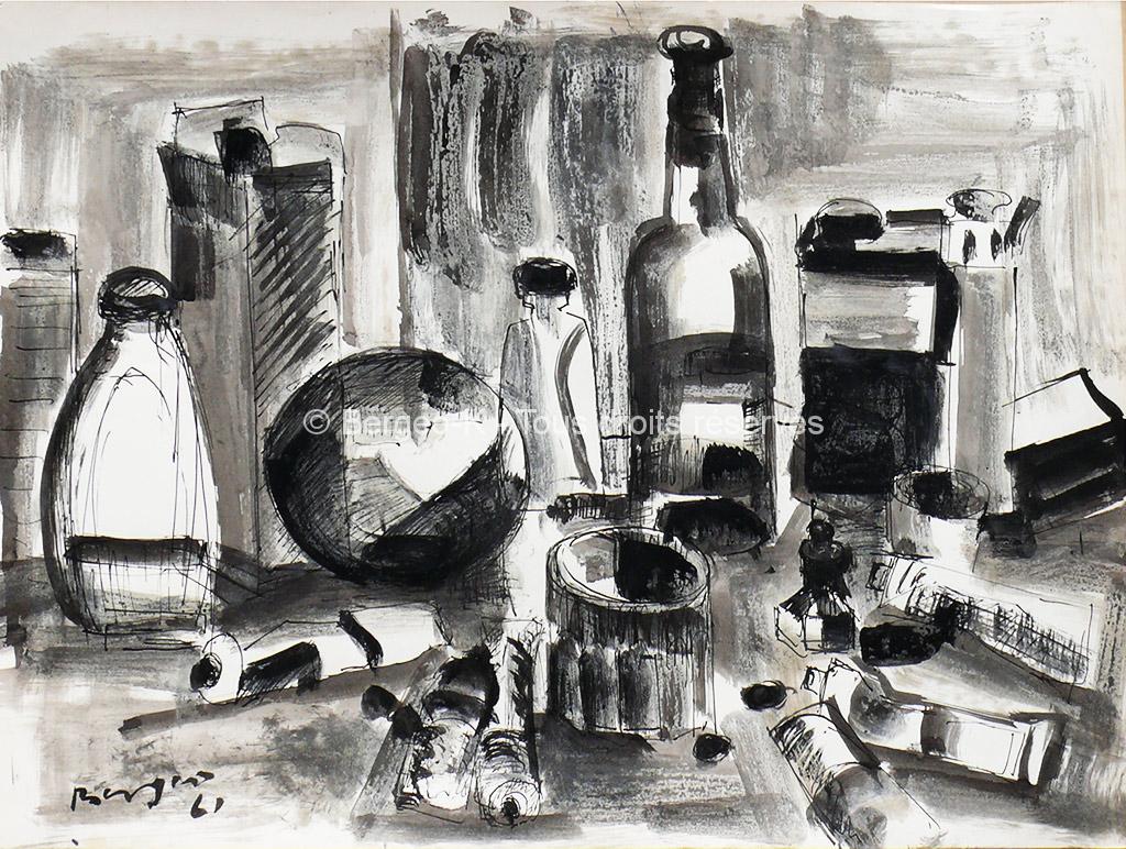 Atelier du peintre. 1961 - 50X38cm