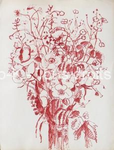 Bouquet de fleurs. 1960 - 66X50cm