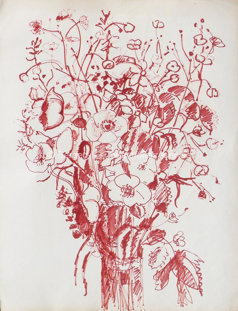 Bouquet de fleurs. 1960 - 66X50cm