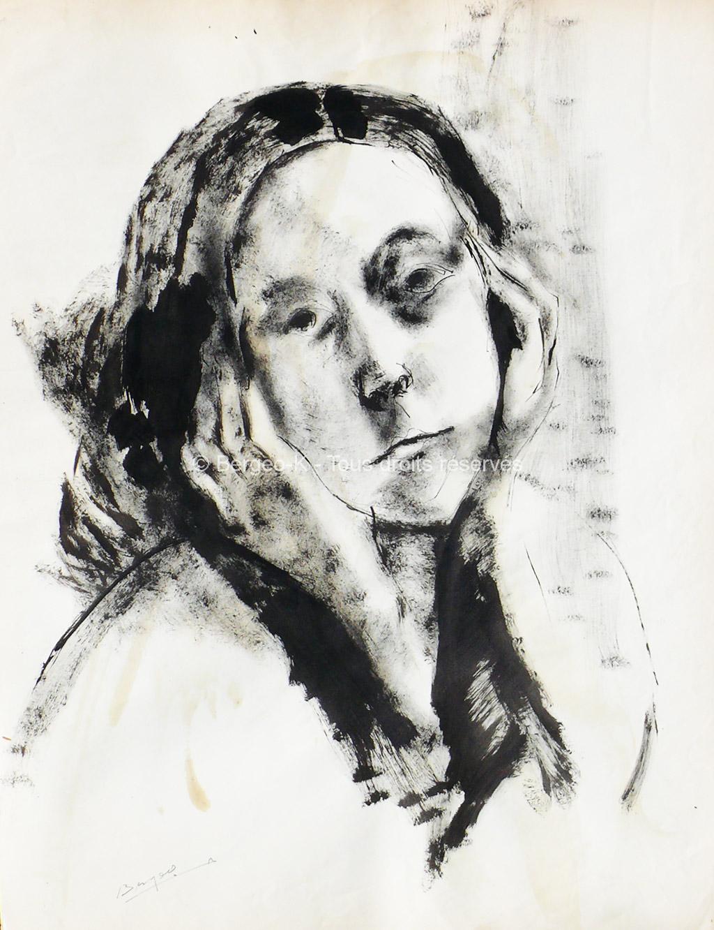 Portrait de jeune fille. 1960 - 38X50cm